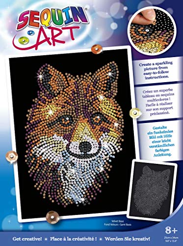 Sequin Art 3D Crafting Kit - Fox Figurine with Multi-Color Sequins