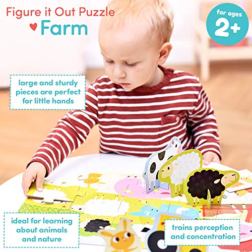 Banana Panda Figure It Out 20 pc Farm Puzzle with Stand-up Animal Figures