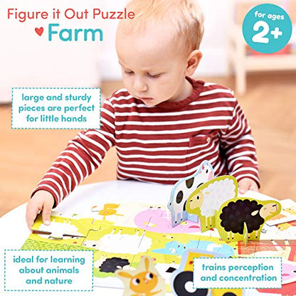 Banana Panda Figure It Out 20 pc Farm Puzzle with Stand-up Animal Figures