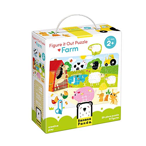 Banana Panda Figure It Out 20 pc Farm Puzzle with Stand-up Animal Figures