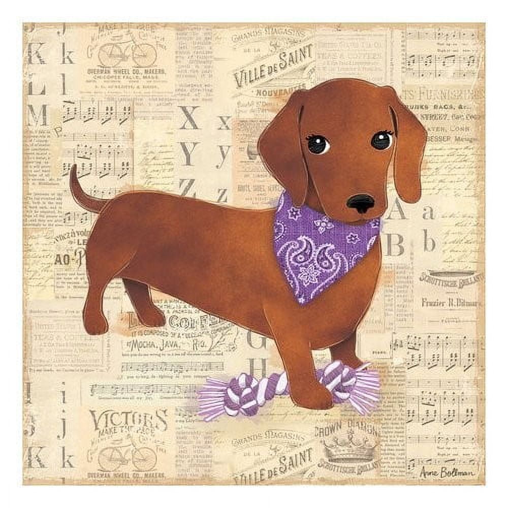Oopsy Daisys Dachshund Girl - 10 Inch Textile Art Print