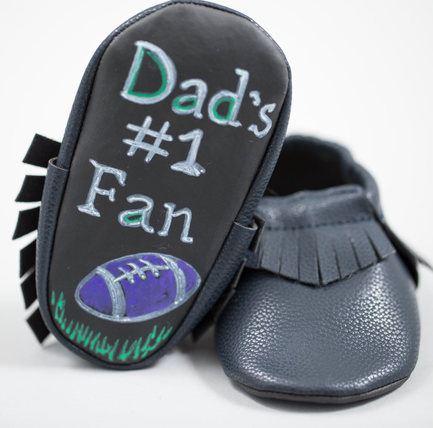 Baby Says Blk Mocs 0-3 mo Chalkboard Moccasins