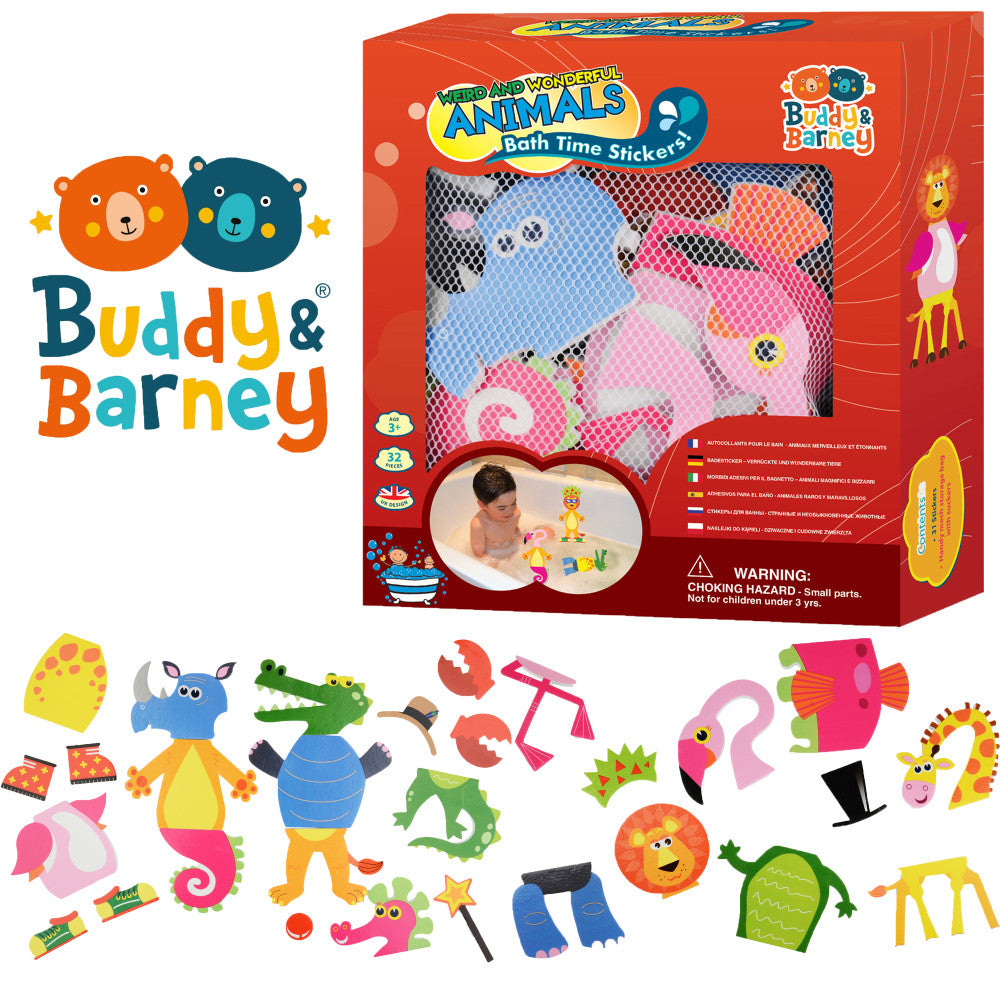 Buddy & Barney: Weird & Wonderful Animals Bath Time Stickers