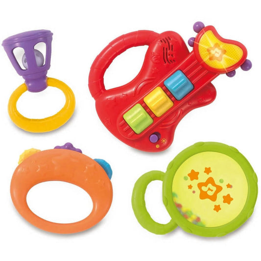 Little Virtuoso: Mini Band - 4 pc Musical Toy Set, Light & Sound Guitar