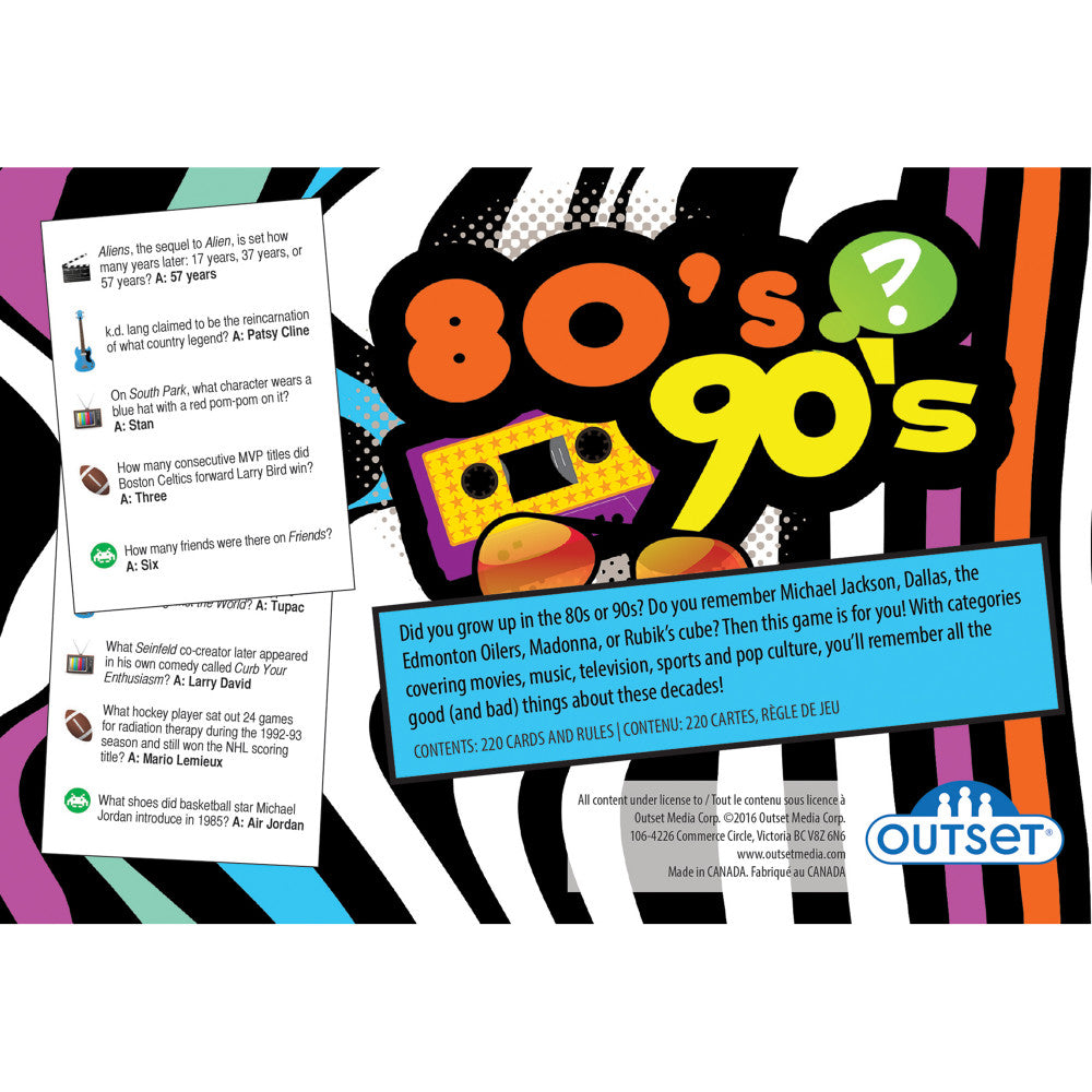 80's & 90's Trivia Game - Nostalgic Multi-Category Question Card Game