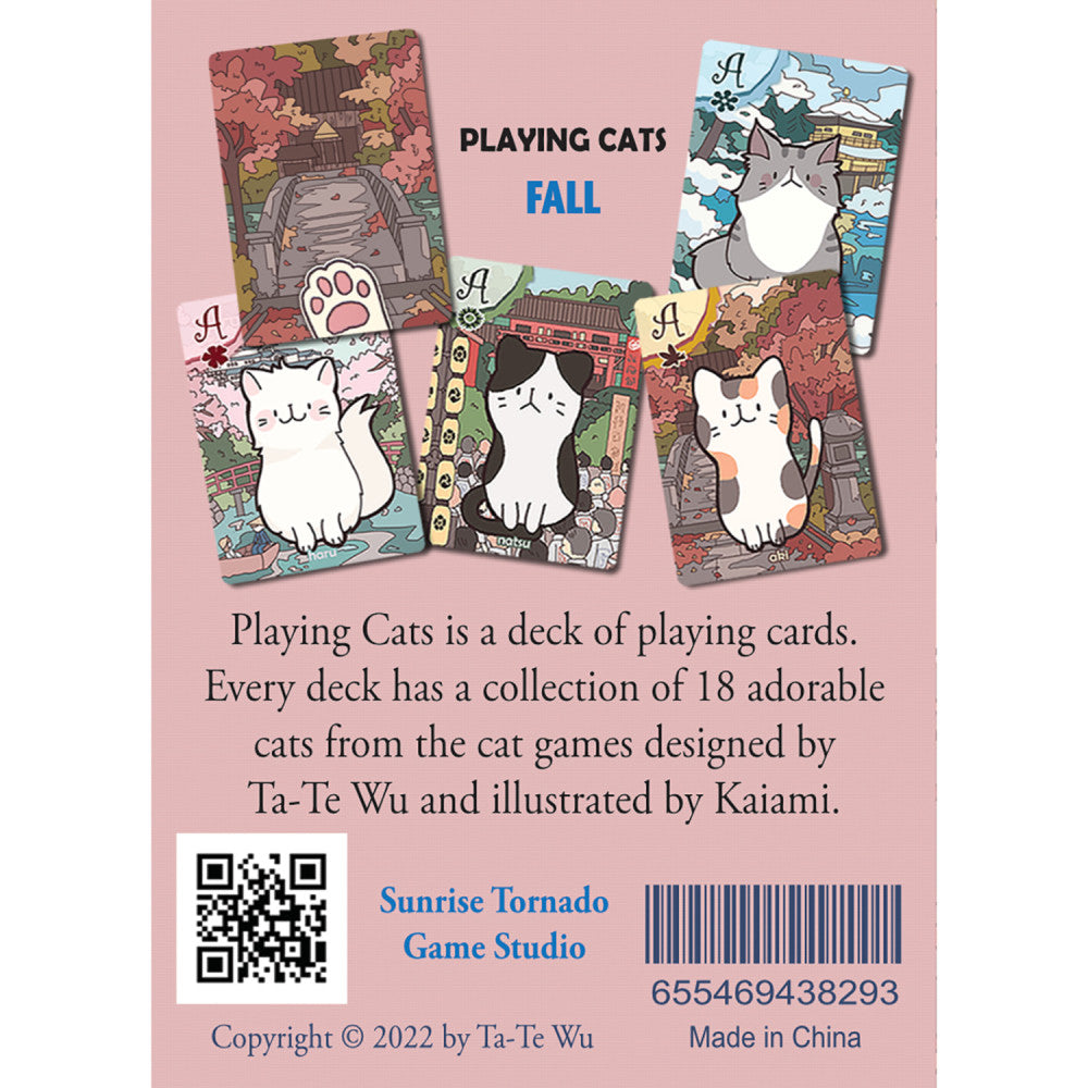 Sunrise Tornado: Playing Cats - Fall - Standard Playing Card Deck