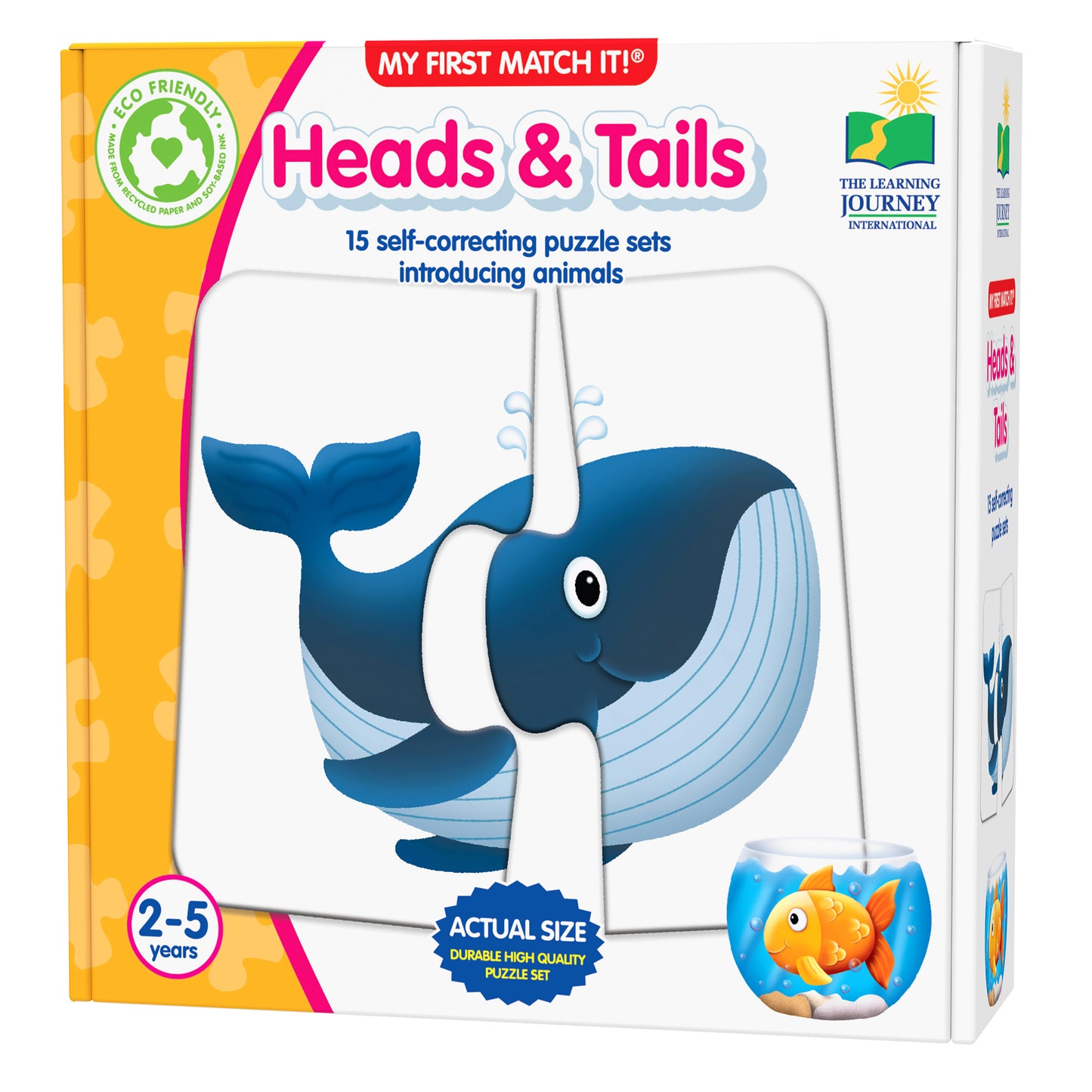 My First Match It Heads & Tails animal puzzle set with whale and fish pieces for ages 2-5