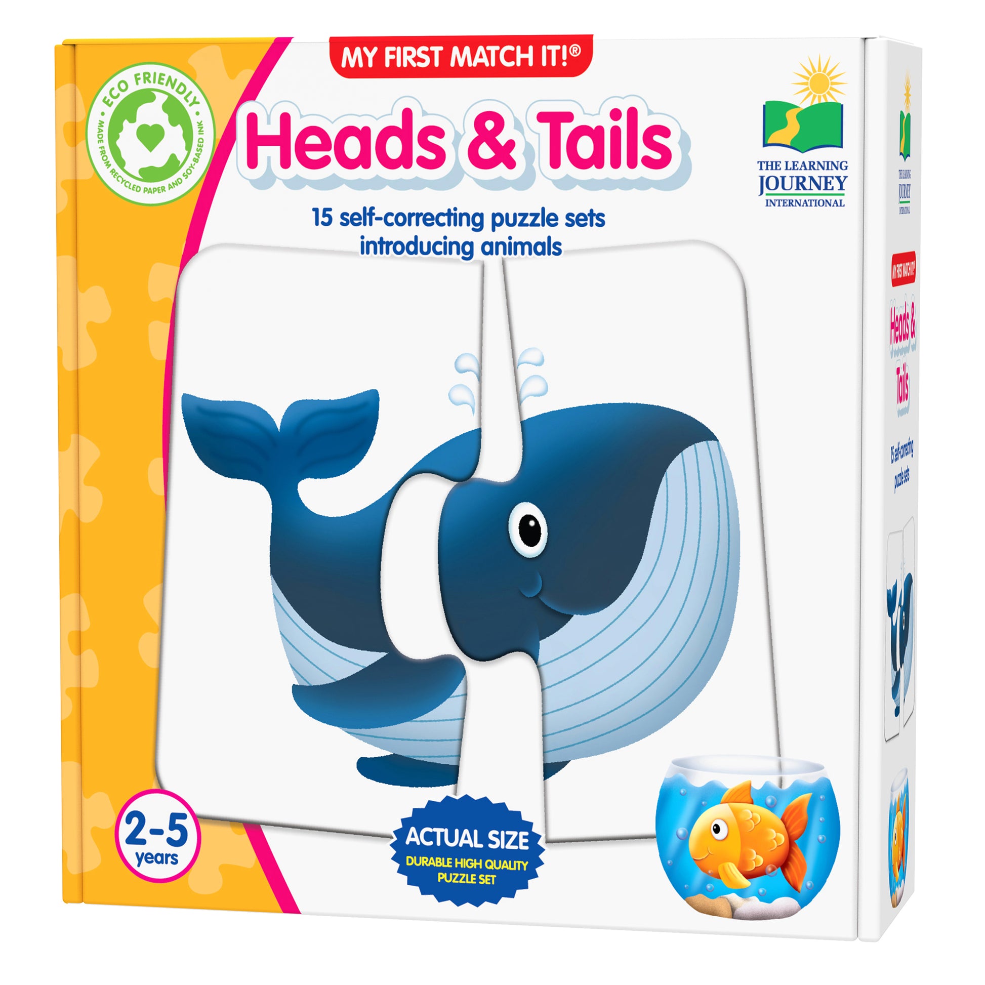 My First Match It Heads & Tails animal puzzle set with whale and fish pieces for ages 2-5