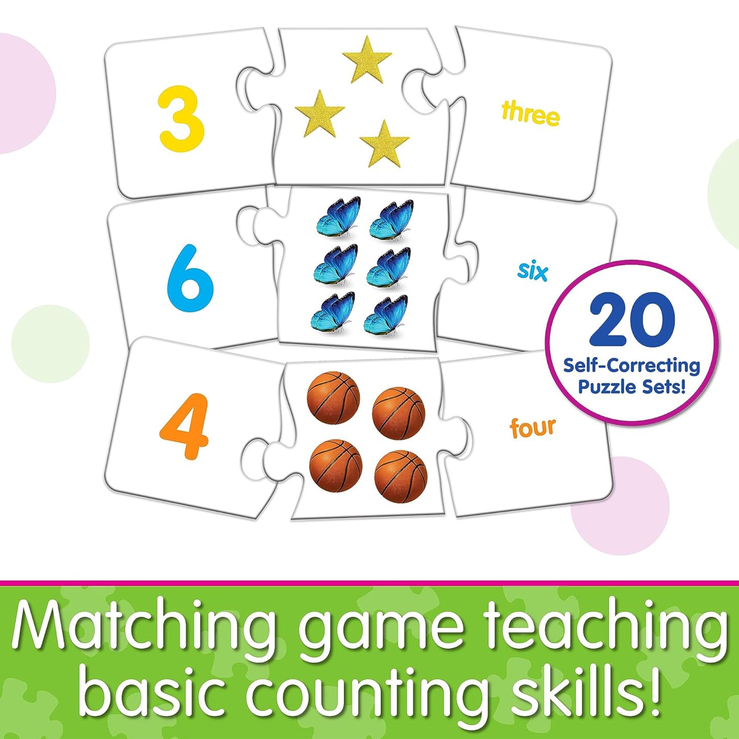 Match It Numbers self-correcting puzzle set with number matching and counting activities for children