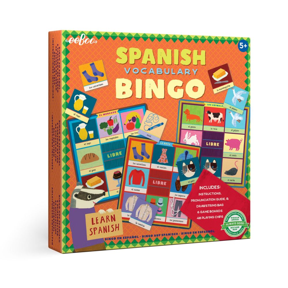 eeBoo Spanish Vocabulary Bingo Educational Game