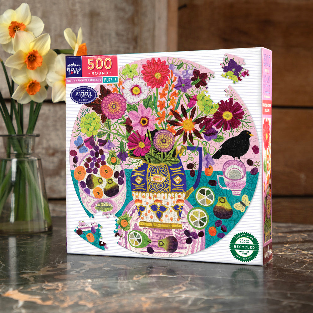 eeBoo Piece & Love: Fruits & Flowers - 500 Piece Puzzle