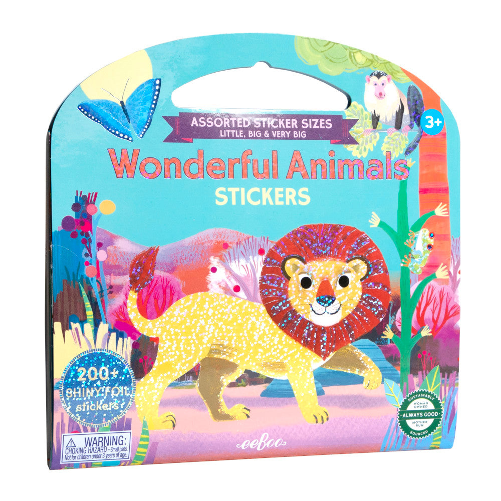 eeBoo Wonderful Animals Foiled Sticker Book - Over 200 Sparkling Stickers