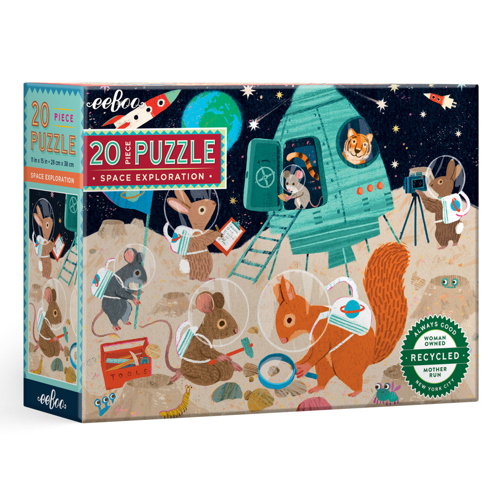 eeBoo Space Exploration 20-Piece Kids Jigsaw Puzzle, Ages 3+