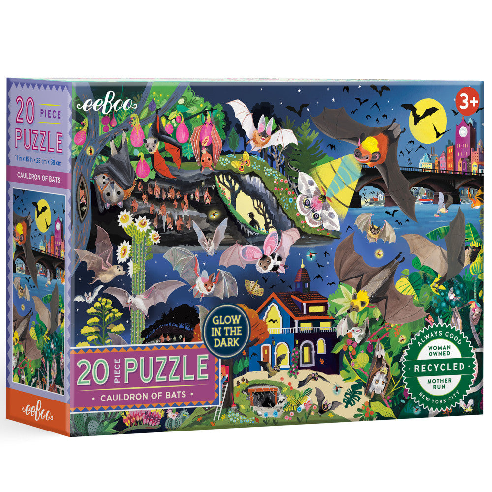 eeBoo: Love of Bats - 20 Piece Puzzle - Kids Ages 3+