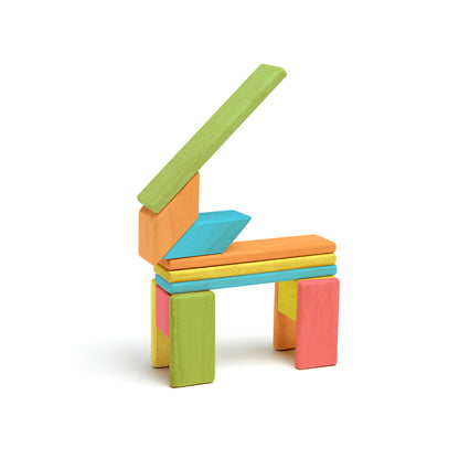 Tegu Magnetic Wooden Blocks, 14-Piece Set, Tints