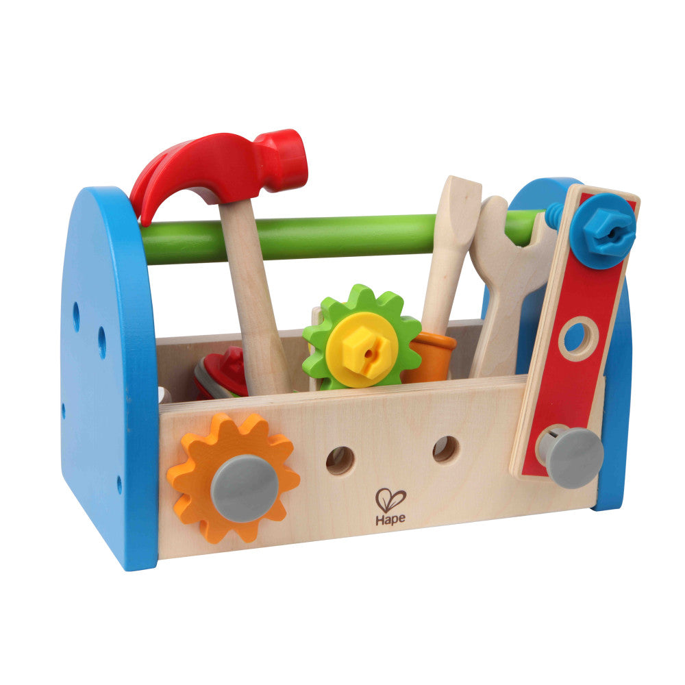 Hape 14-Piece Wooden Tool Box Play Set for Toddlers & Kids Ages 3+