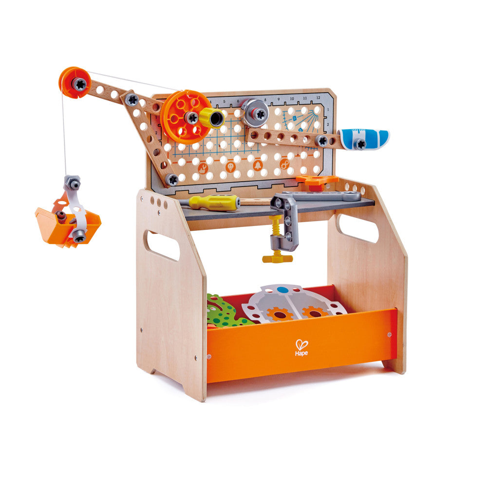 Hape Junior Inventor - Discovery Scientific Workbench - 58-Piece Wooden Set
