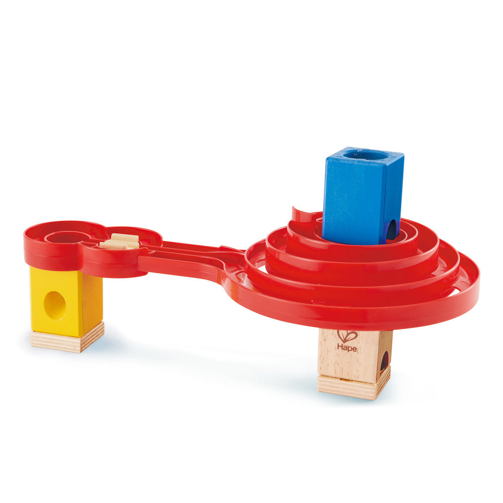 Hape Quadrilla Double-Sided Spiral Twist - 18pc Wooden Marble Run