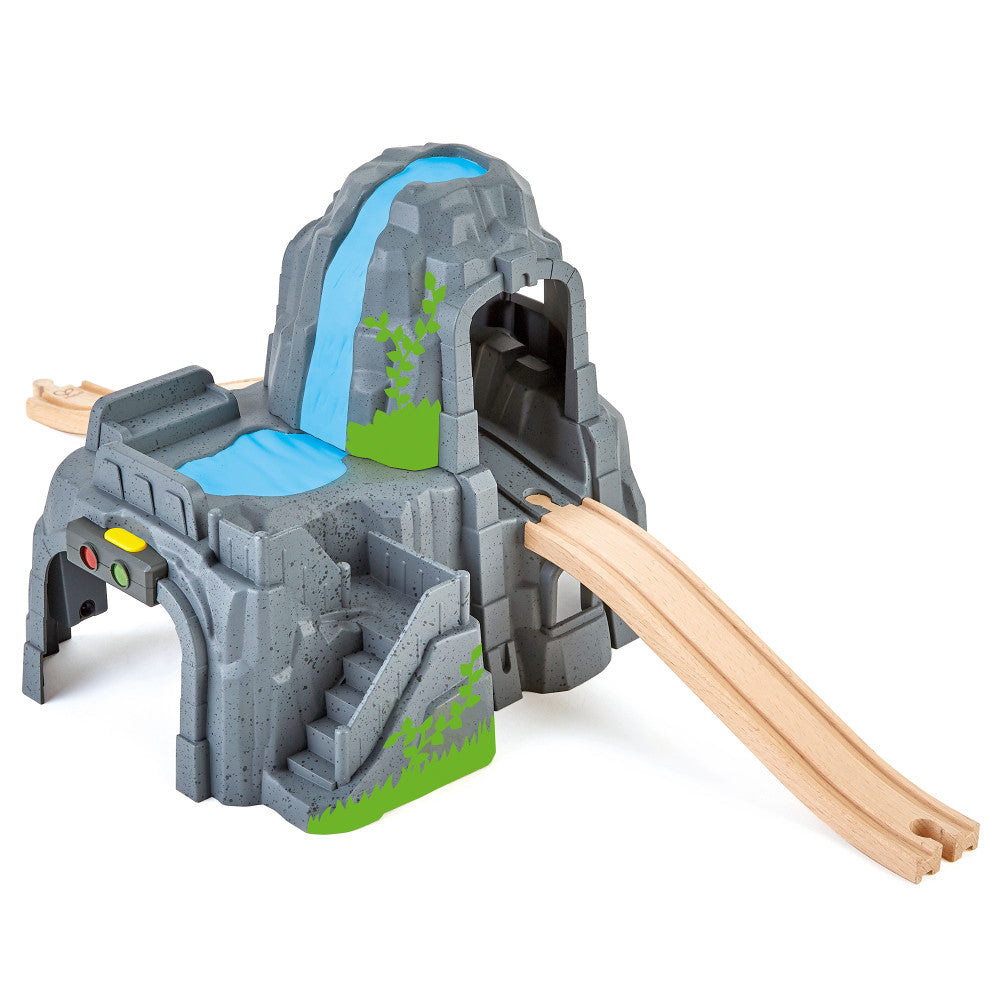 Hape: Light & Sound Mountain Tunnel Set - Rock Mountain Formation & Train Track