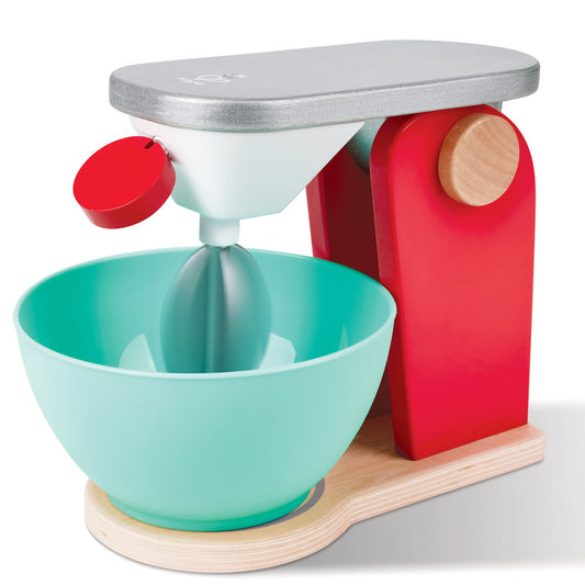 Hape: Wooden Mix & Bake Set - Red - Wooden Kitchen Toy Appliance