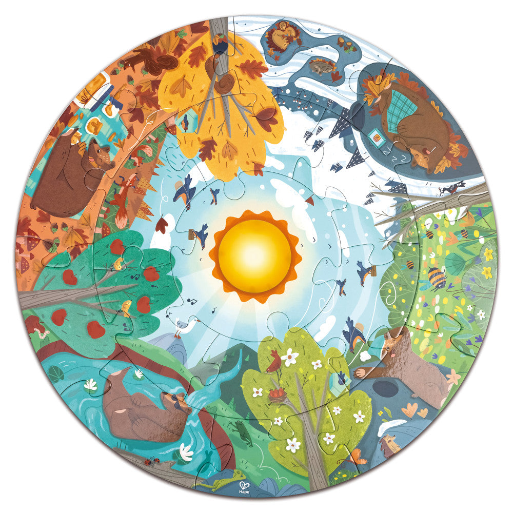 Hape: Four Seasons Puzzle - 16pcs, Circle Puzzle