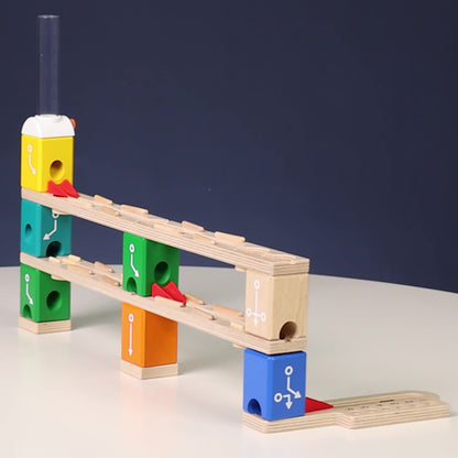 Hape: Quadrilla Basic Coding Set - 102 pc Wooden Marble Run Construction