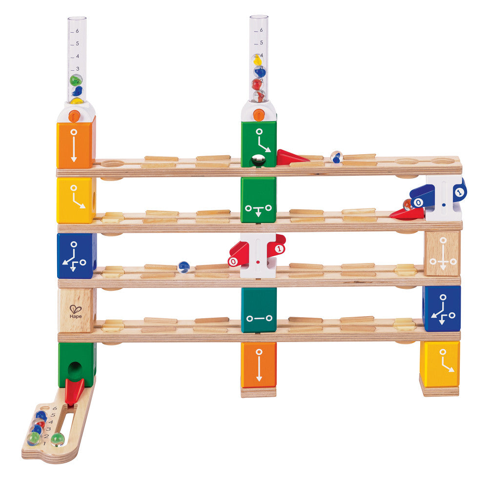 Hape: Quadrilla Basic Coding Set - 102 pc Wooden Marble Run Construction