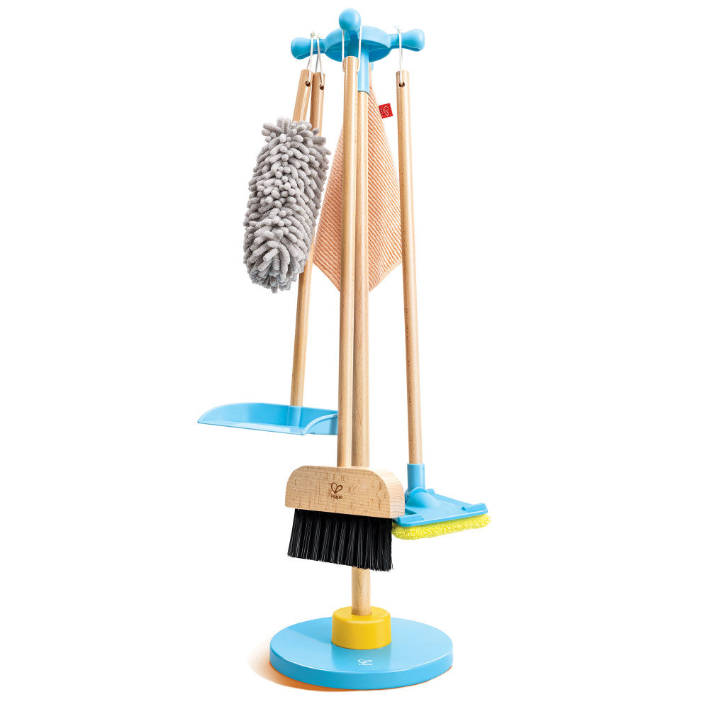 Hape: Clean Up Broom Set - 6pc, Yellow & Blue Playset