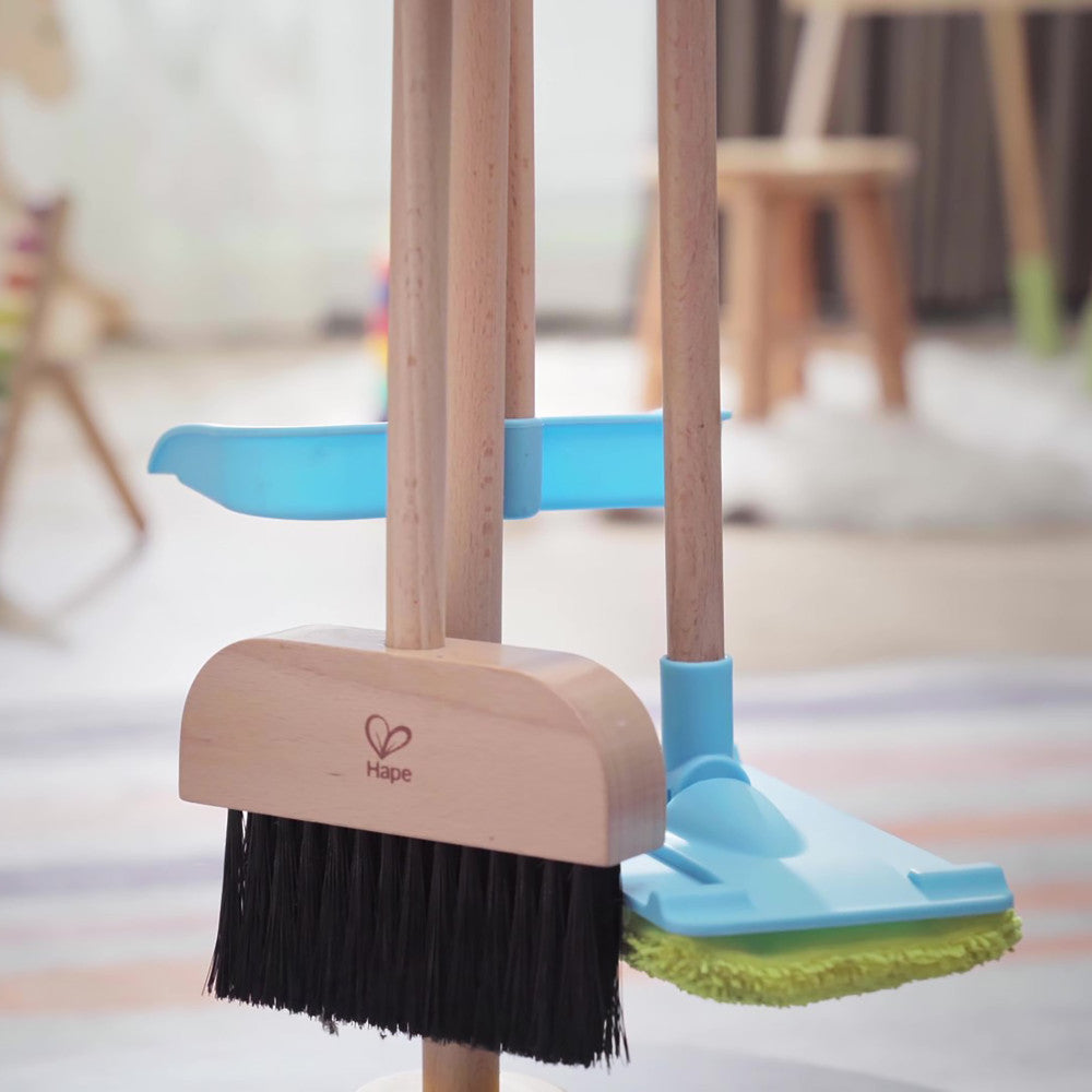 Hape: Clean Up Broom Set - 6pc, Yellow & Blue Playset