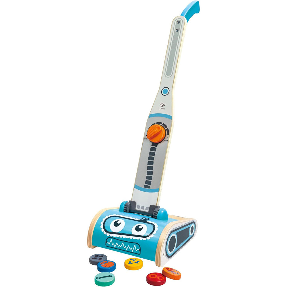 Hape: Robot Vacuum Clean Up Playset - Blue Wooden Cleaning Toy