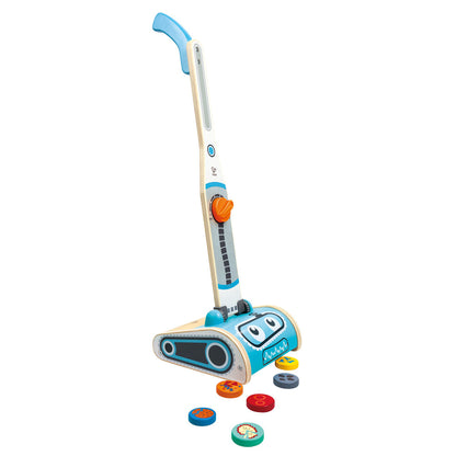 Hape: Robot Vacuum Clean Up Playset - Blue Wooden Cleaning Toy