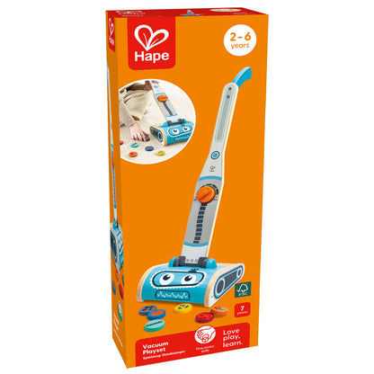 Hape: Robot Vacuum Clean Up Playset - Blue Wooden Cleaning Toy