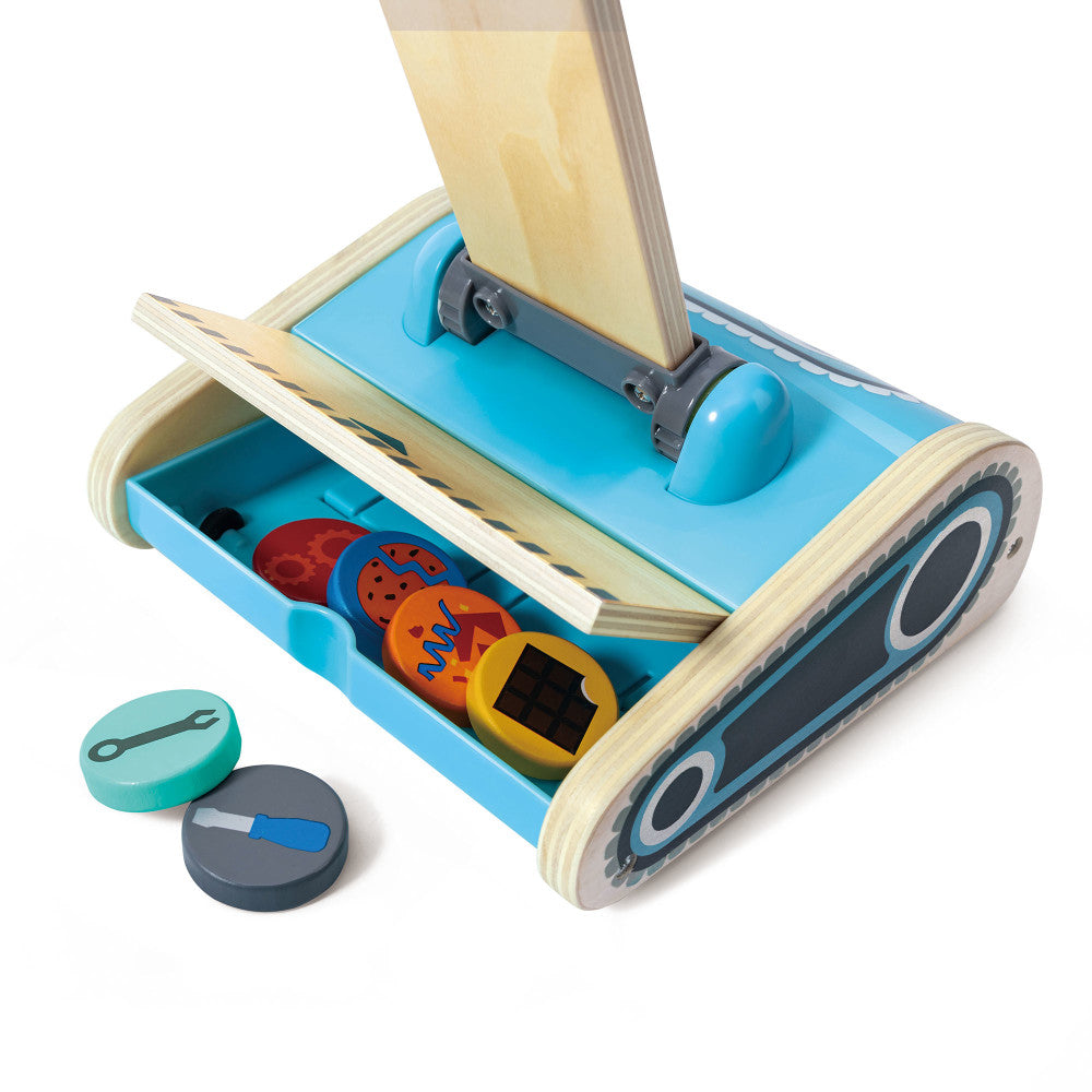 Hape: Robot Vacuum Clean Up Playset - Blue Wooden Cleaning Toy