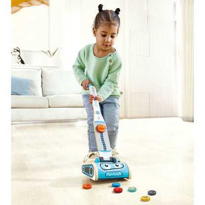 Hape: Robot Vacuum Clean Up Playset - Blue Wooden Cleaning Toy