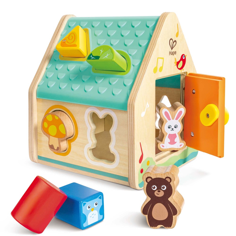 Hape: Critter House Shape Sorter - Wooden Shapes Toy