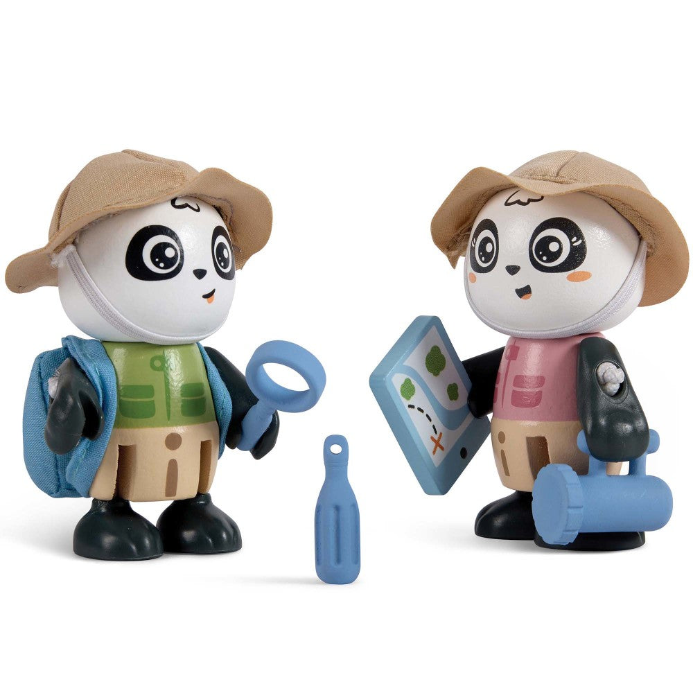 Hape: Sam & Pam Set - 2 Panda Articulated Toy Figurines
