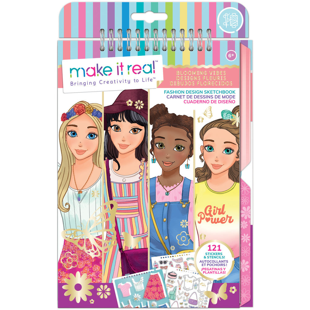 Make It Real Blooming Vibes Fashion Design Sketchbook Kit – Toys