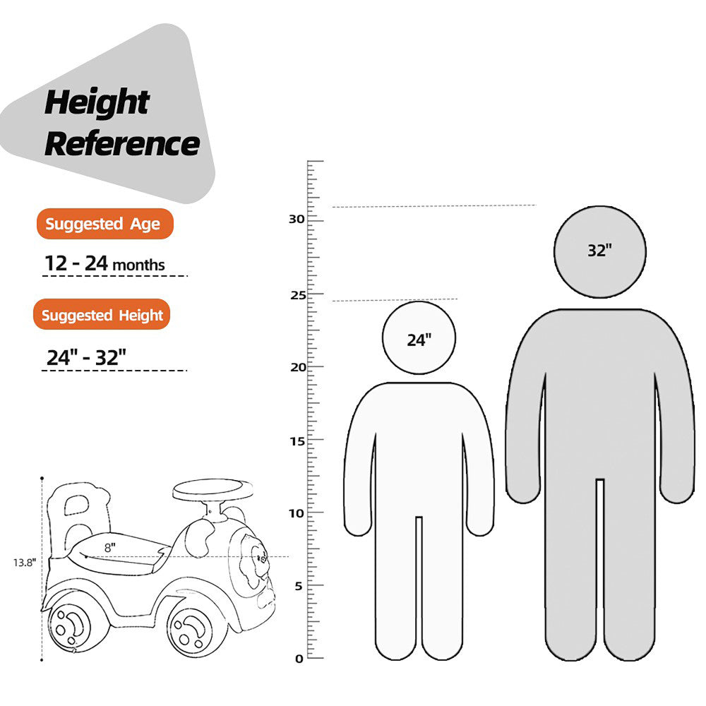 Timate: Push & Ride Racer - Blue & Monkey - Foot-To-Floor Car Ride-On