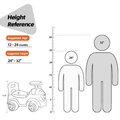 Timate: Push & Ride Racer - Blue & Monkey - Foot-To-Floor Car Ride-On