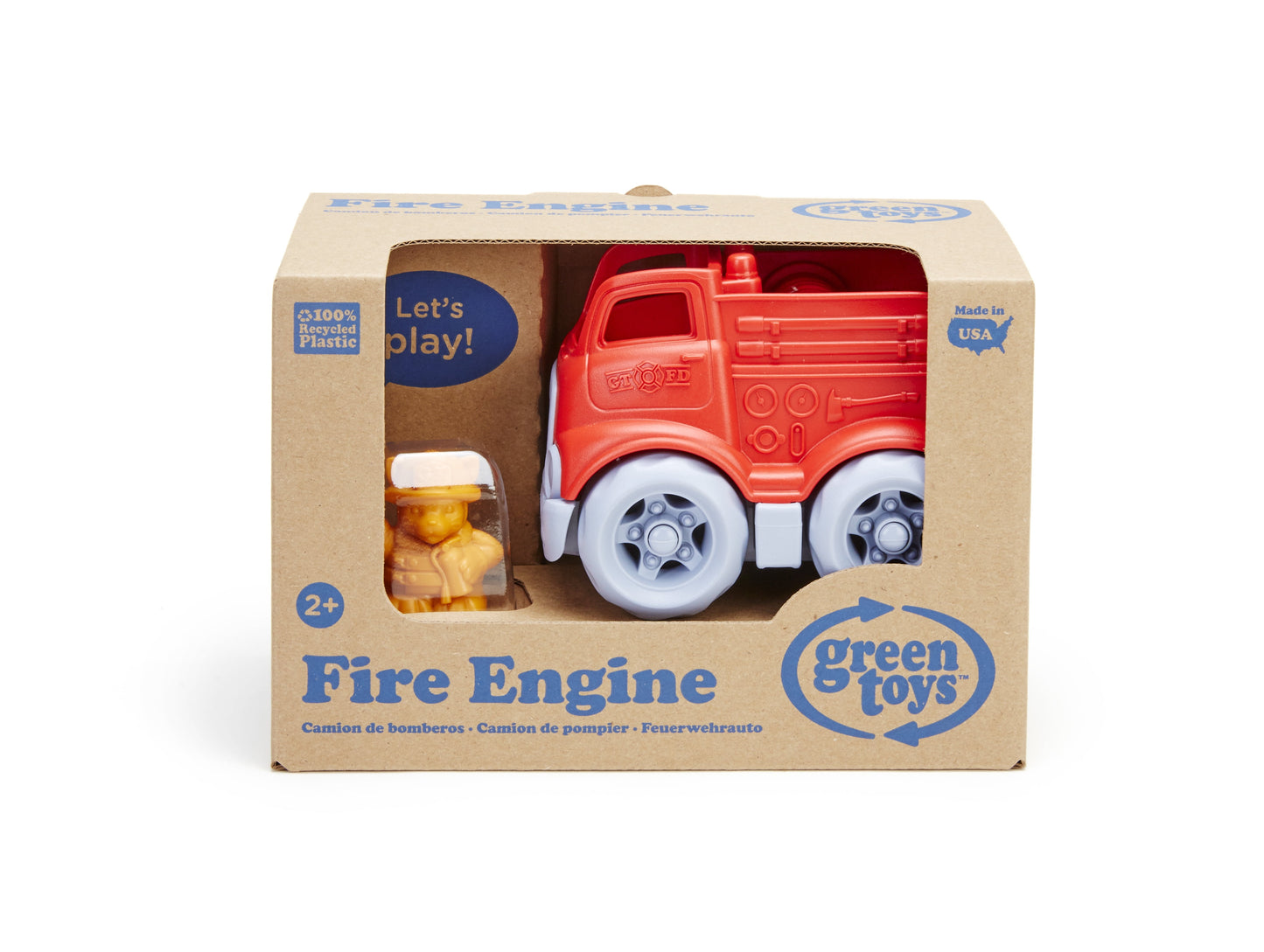 Green Toys Eco-Friendly Mini Fire Engine with Firefighting Cat Character