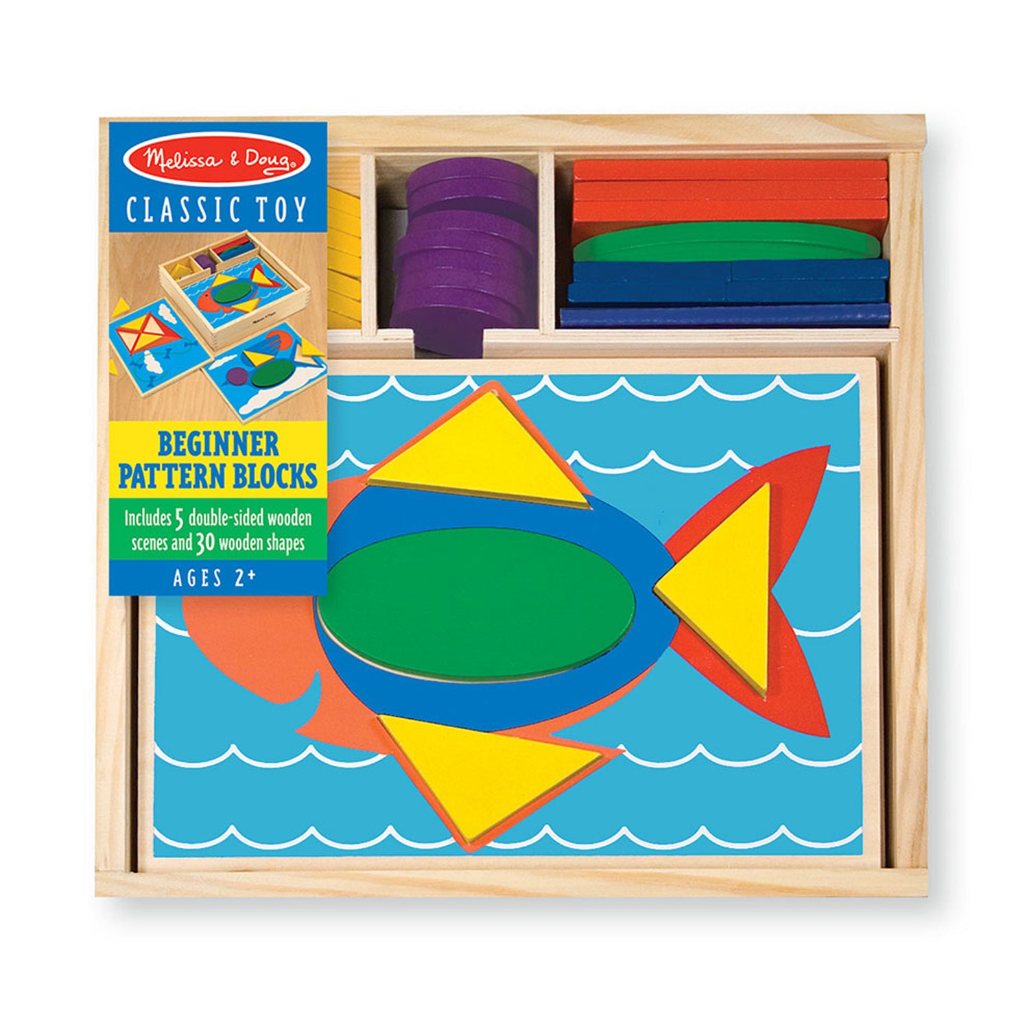 Melissa & Doug Beginner Pattern Blocks - Educational Shape Puzzle Set ...