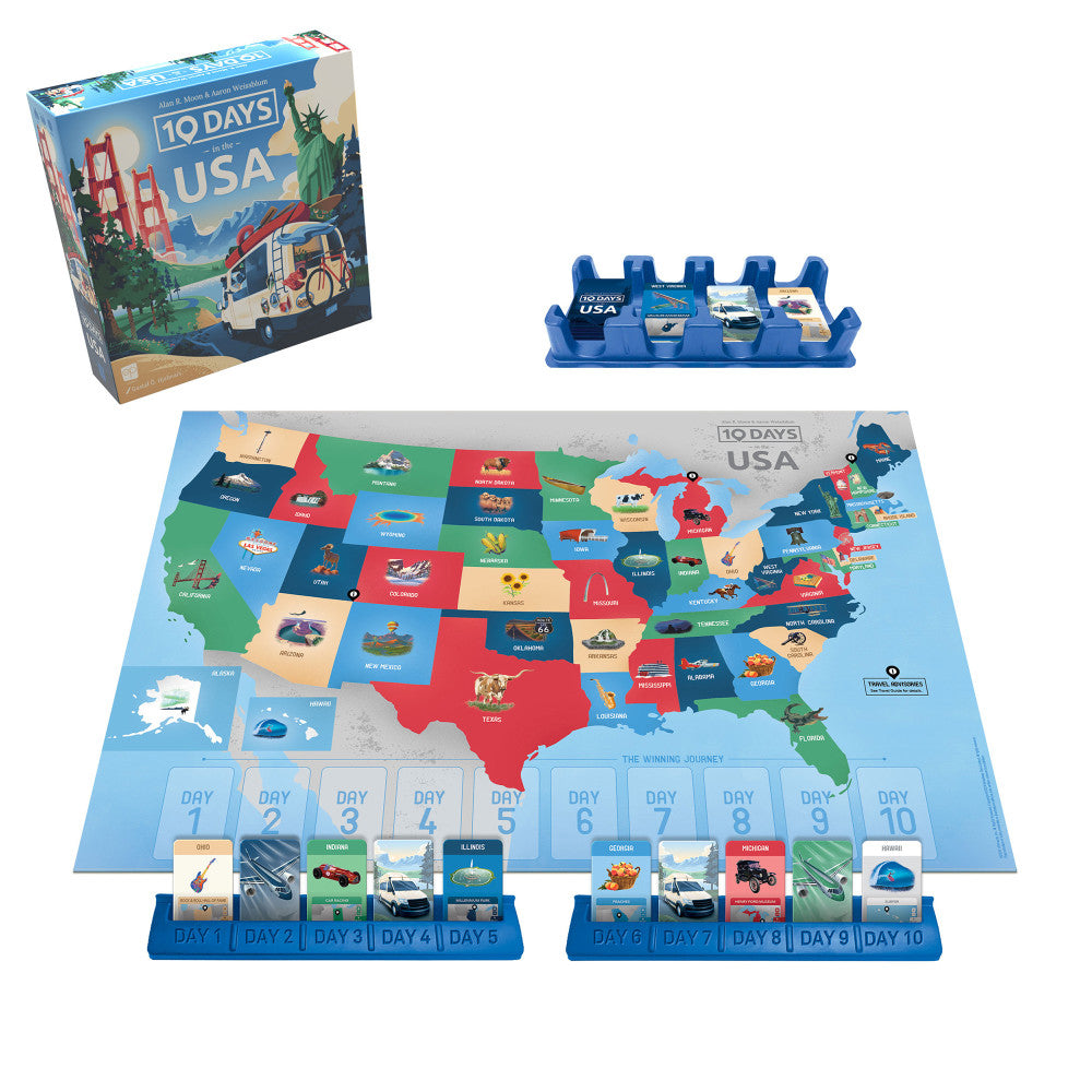 USAopoly: 10 Days in The USA - Strategy Board Game, Ages 8+, 2-4 Players