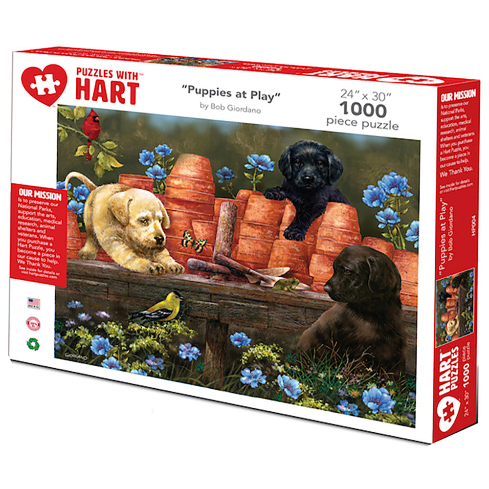 Hart Puzzles Puppies at Play Jigsaw Puzzle - 1000 pc – Toys