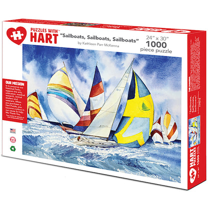 Hart Puzzles Sailboats by Kathleen Parr McKenna - 1000 pc
