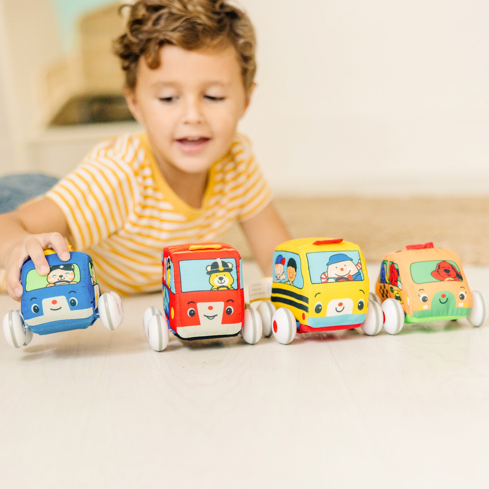 Melissa Doug K's Kids Pull-Back Vehicle Set – Soft Baby Toy