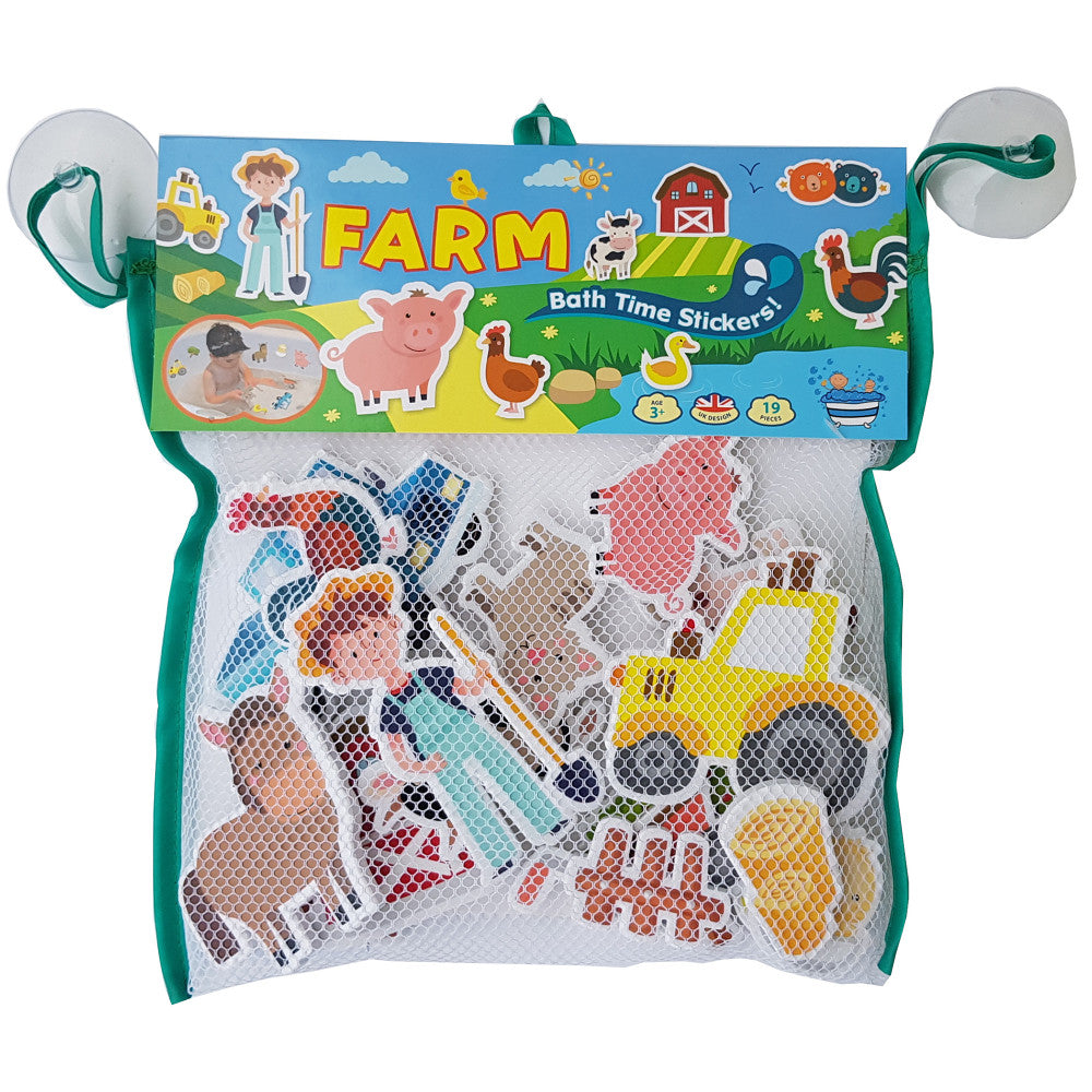 Buddy & Barney: Farm Bath Time Stickers - 19 Reusable Foam Stickers