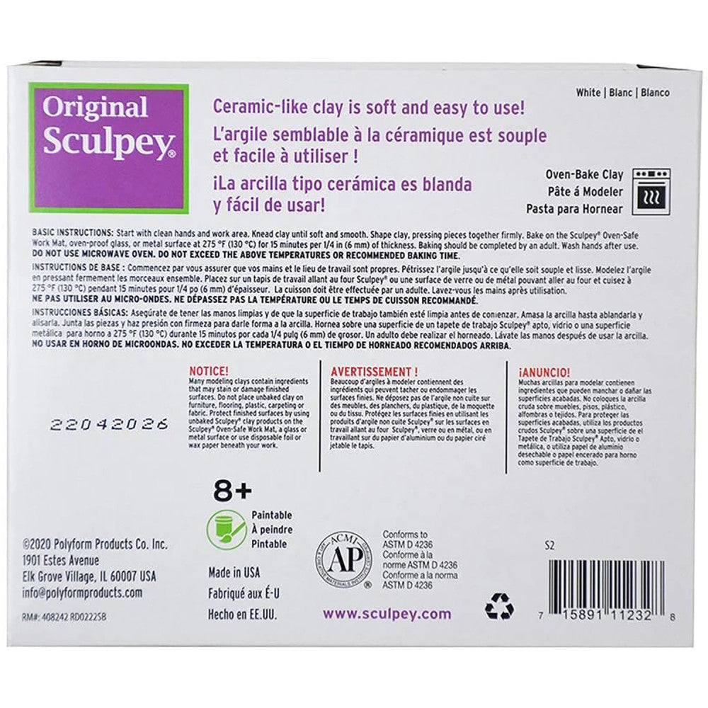 Sculpey: Original Sculpey Clay: White - 1.75 lb - Polymer Oven Bake Clay