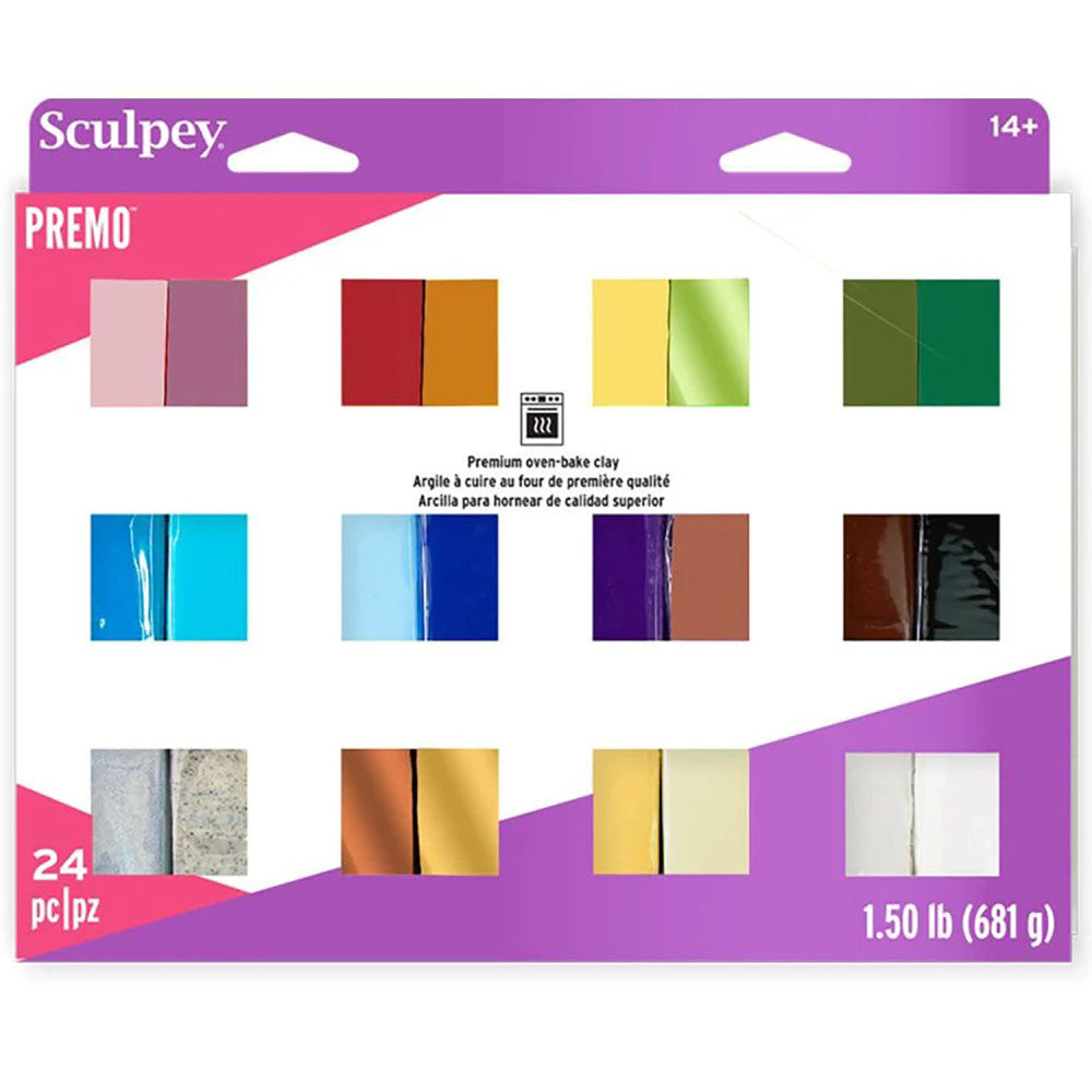 Sculpey: Polymer Clay: Premo Multipack Sampler - (24) 1oz Packs - Oven Bake Clay