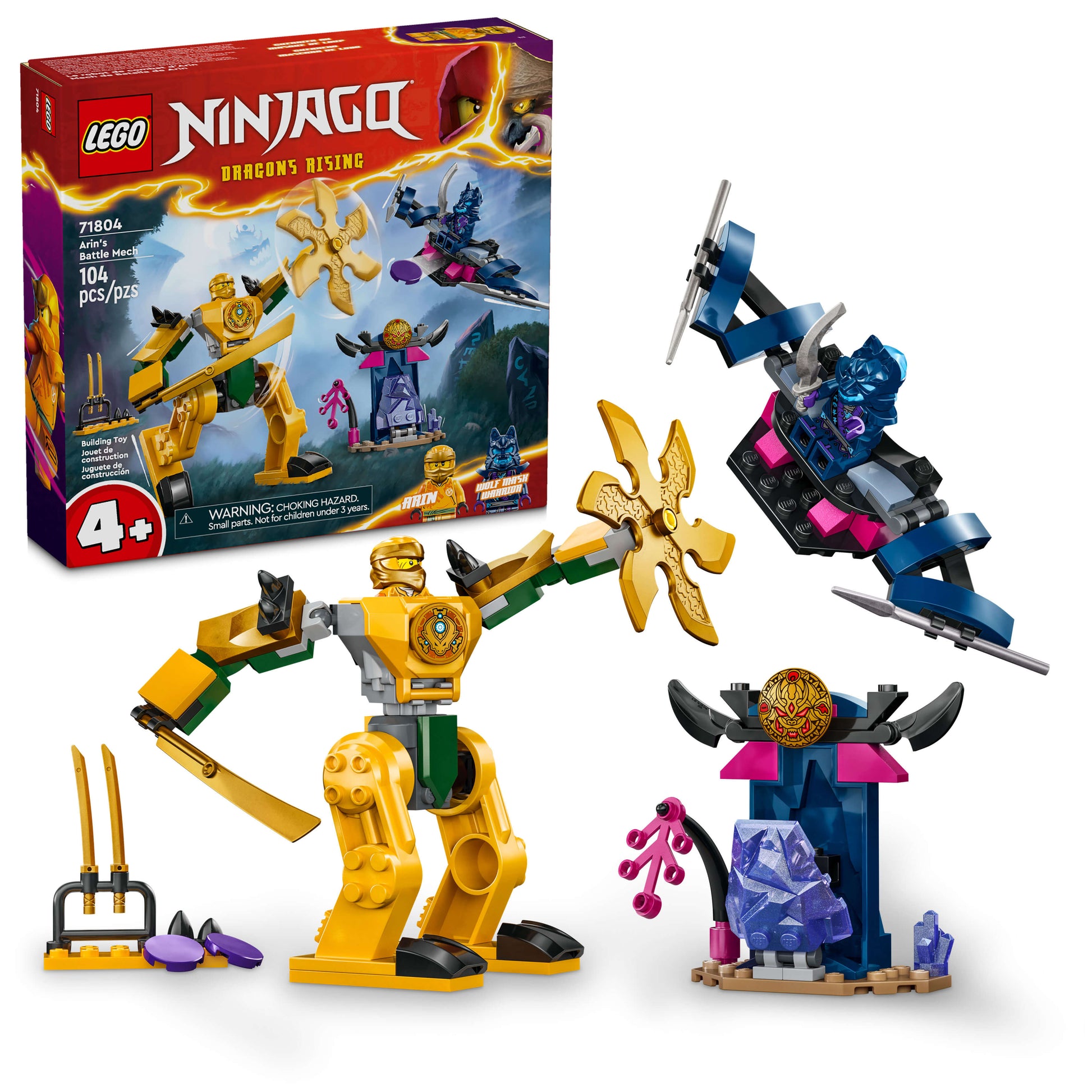 LEGO NINJAGO Arin's Battle Mech Ninja Toy Set 71804 104 Pieces