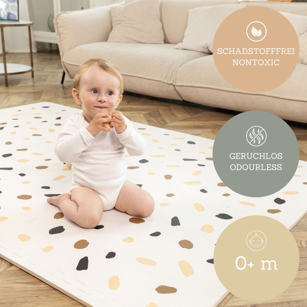 Hakuna Matte Stylish Baby Play Mat: Confetti White Design